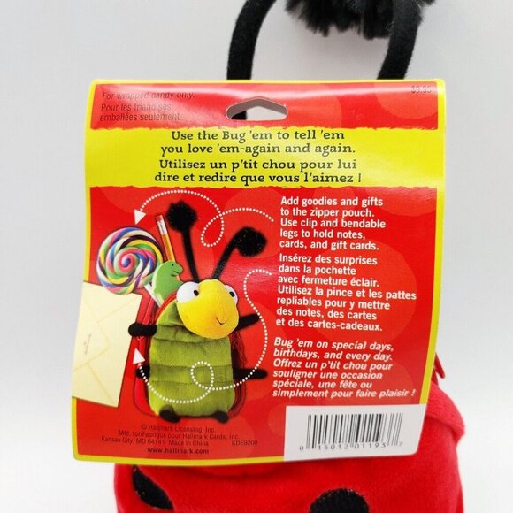 Hallmark Collectible Love'em Bug 'em" Ladybug Bag Pouch Plush NEW - Picture 4 of 5